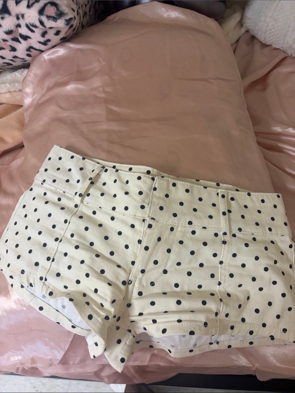 Polka Dot Cream Women's Jean Shorts